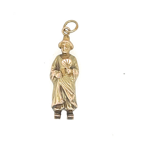 Vintage 9ct gold geisha pendent 