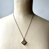 Vintage Gold Square Locket Pendant 