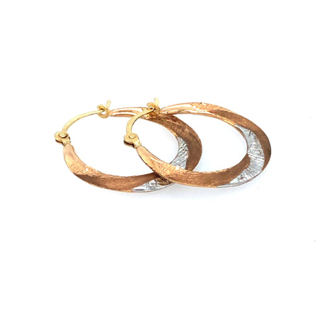 1940s Vintage 10K Tri-Coloured Gold Hoop Earrings The Vintage Jewellery Company