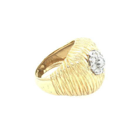 1960s 18k Gold Brilliant Cut Diamond Dress Ring The Vintage Jewellery Company