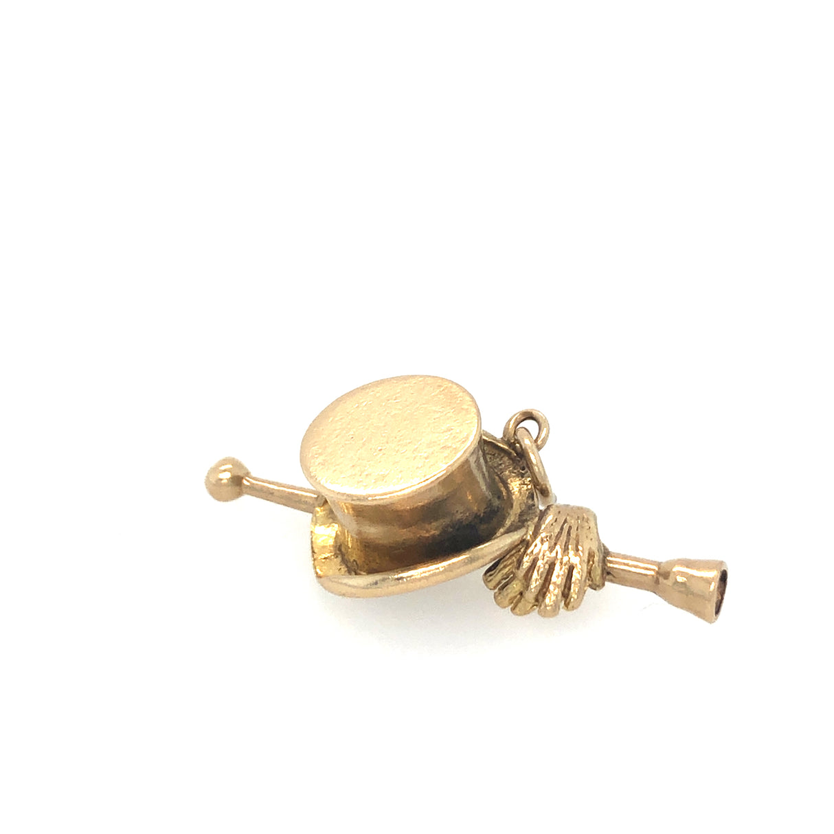 Vintage 9ct Gold Top Hat & Cane Pendant