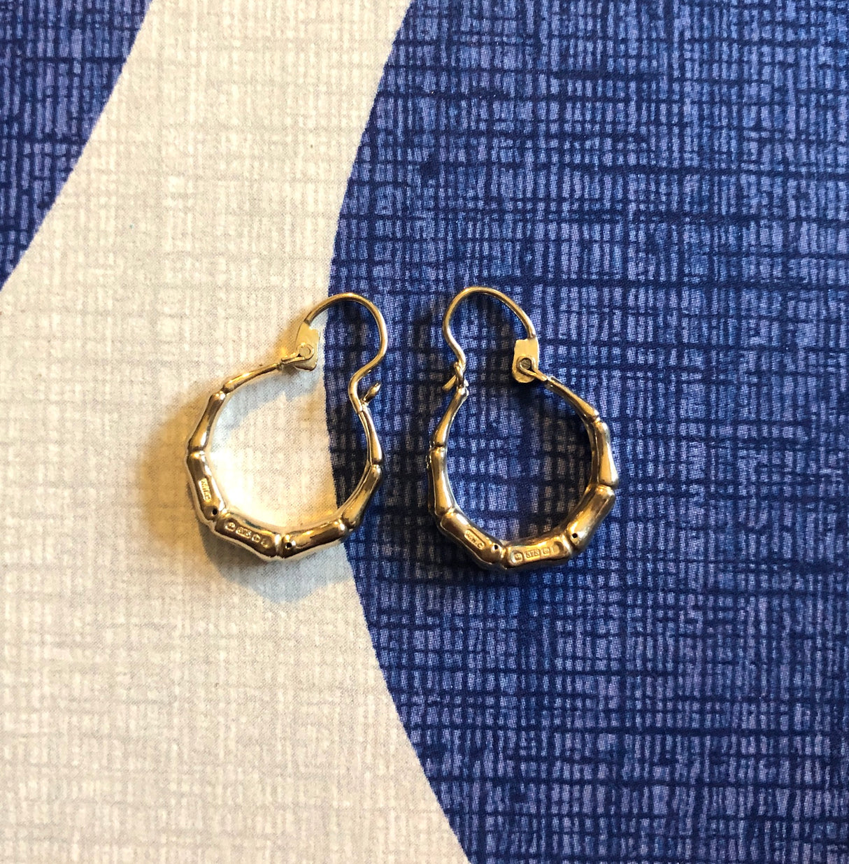 1970s gold bamboo hoop earrings