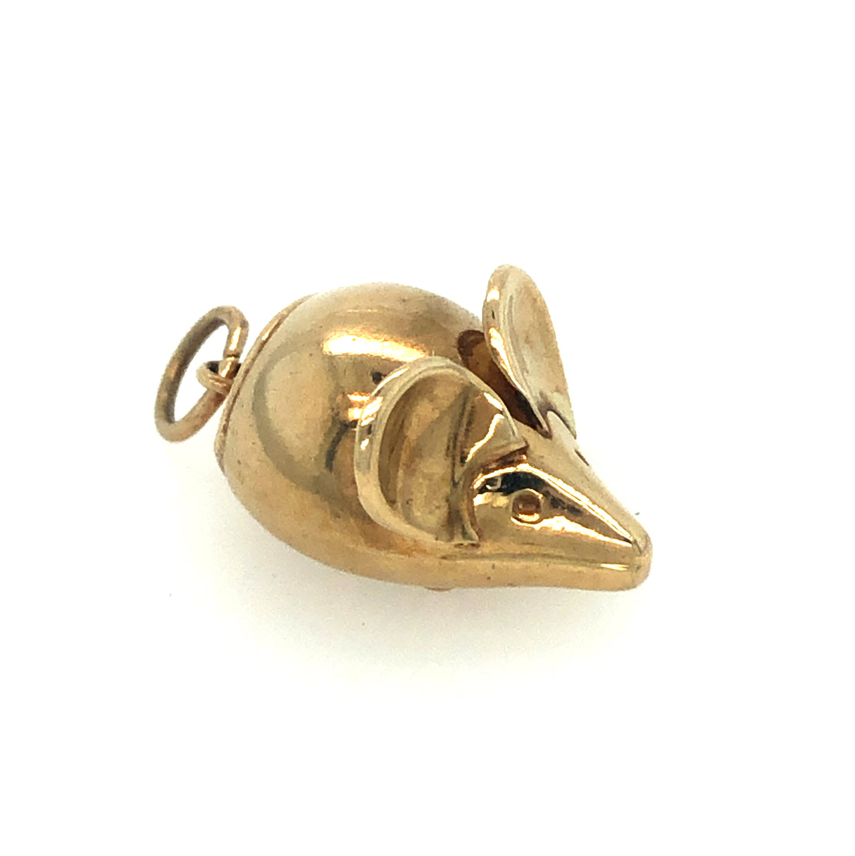 Vintage Mid-Century Gold Mouse Charm Pendant