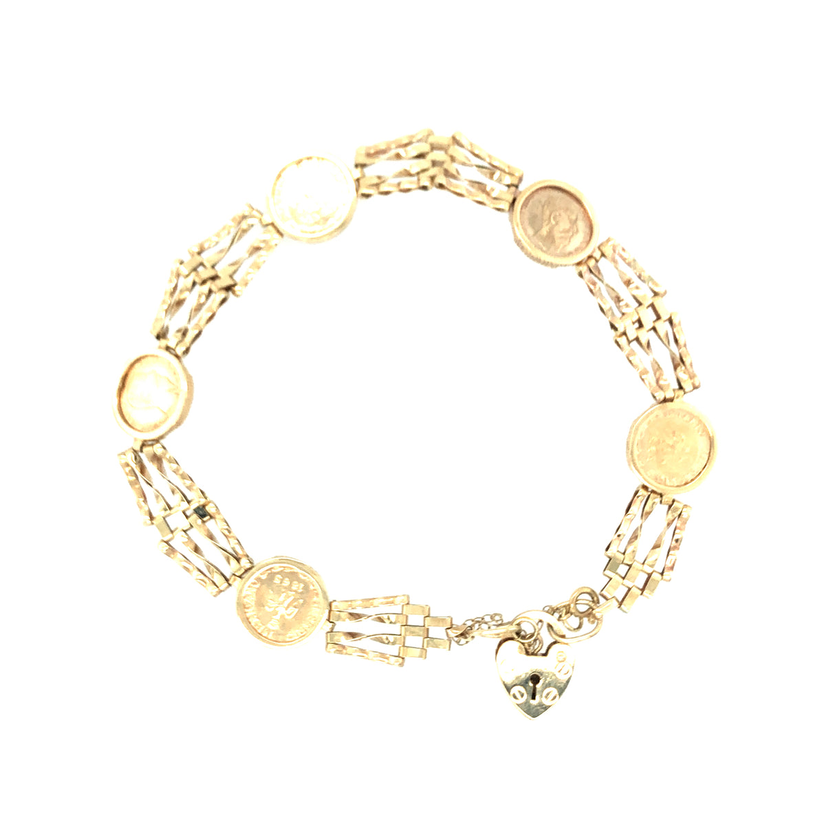 1980s 9ct Gold Coin Bracelet