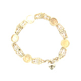 1980s 9ct Gold Coin Bracelet