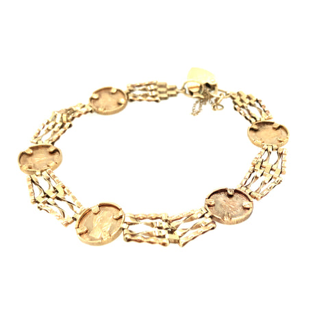 1980s 9ct Gold Coin Bracelet