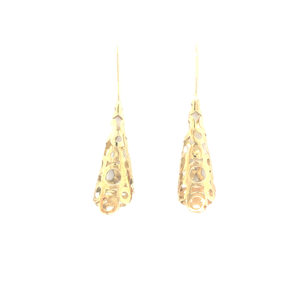 1980s perforated earrings gold