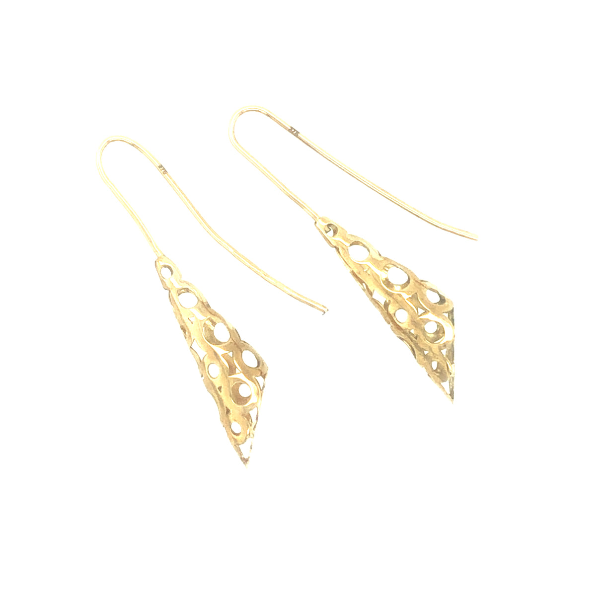 1980s perforated earrings gold