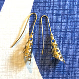 1980s perforated earrings gold