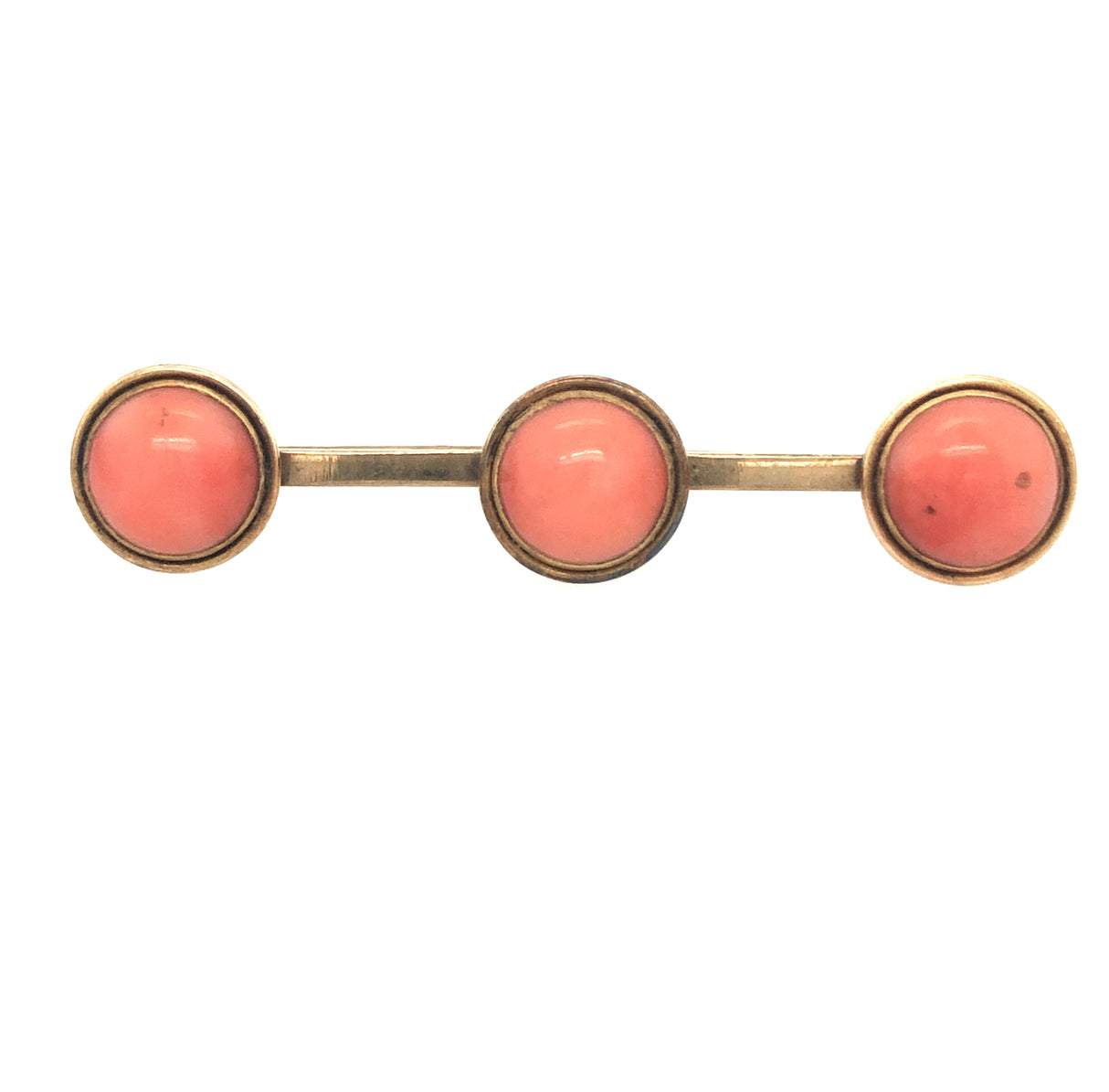 Antique coral gold bar brooch