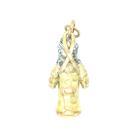 Antique Gold, Silver and Diamond Swaddled Baby Pendant