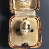 Antique Japanese Lacquered Opening Egg Pendant with Chicken