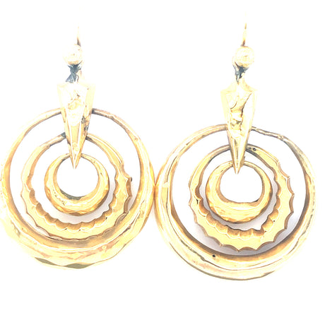 Antique Multi-Hoop Gold Drop Victorian Earrings