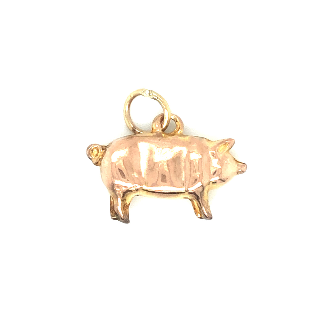 Rose Gold Antique Pig Charm Pendant