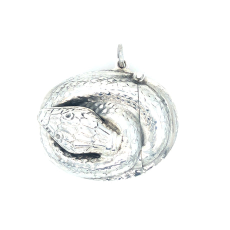 Antique Silver Snake Vesta Case