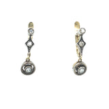 Art Deco 18K Gold, Platinum and Diamond Drop Earrings The Vintage Jewellery Company