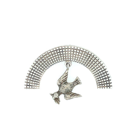 Art Deco Silver Bird Vintage Pendant The Vintage Jewellery Company