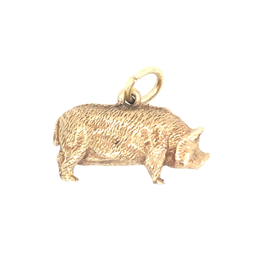 Gold pig store pendant