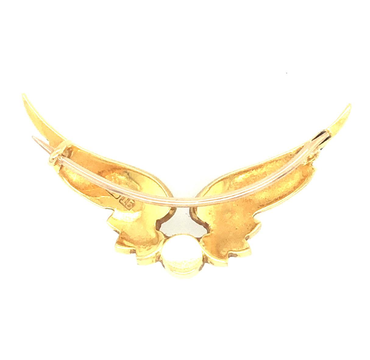 Early 20th Gold & Split Pearl Wings Brooch