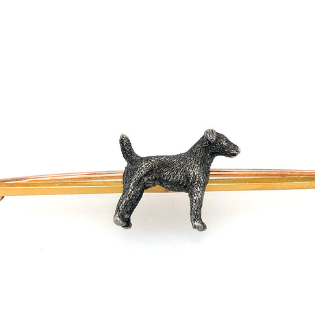 Edwardian 9ct Gold Terrier Dog Bar Brooch