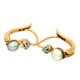 18k Gold, Pearl and Diamond Dormeuse Earrings