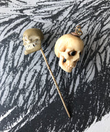 Victorian Carved Bone Skull Pendant with Garnet Eyes The Vintage Jewellery Company