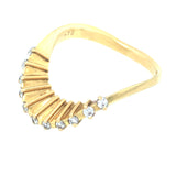 Late 20th Century Curved Diamond and Gold Ring