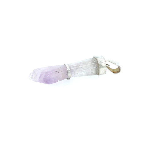 Rose Quartz and Silver Antique Figa Pendant The Vintage Jewellery Company