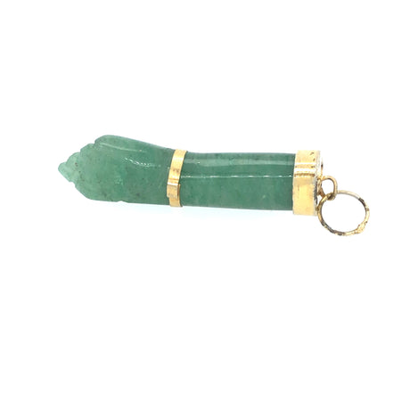 Silver Gilt  and Jade Figa Pendant The Vintage Jewellery Company