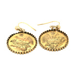 Victorian Gold Engraved Bird Earrings