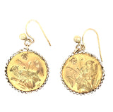 Victorian Gold Engraved Bird Earrings