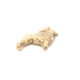 Gold vintage charm designed as a  Poodle dog  1964 base view | The Vintage Jewellery Company UK