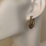 1970s 9ct Gold Woven Effect Vintage Hoop Earrings