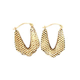 1970s 9ct Gold Woven Effect Vintage Hoop Earrings