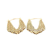 1970s 9ct Gold Woven Effect Vintage Hoop Earrings